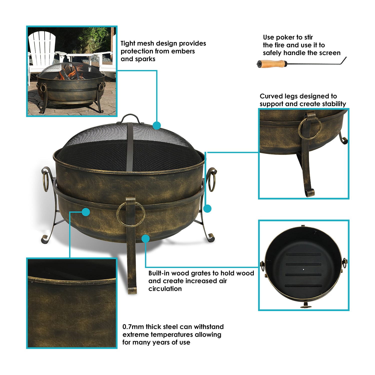 Sunnydaze Collection Weather Resistant Fire Pit