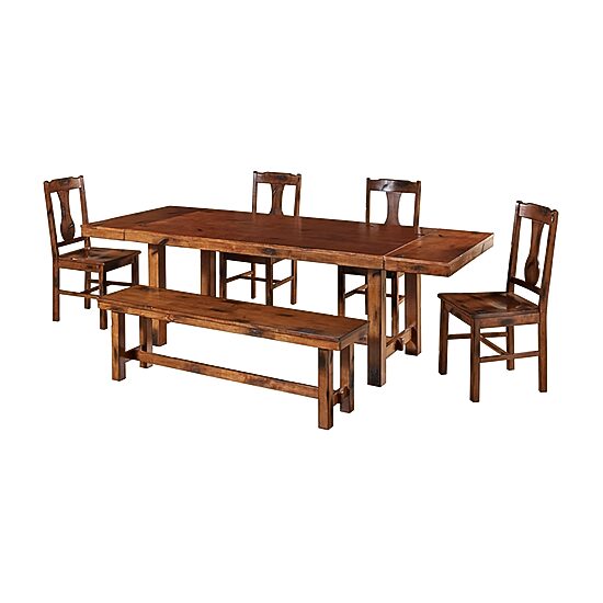 Huntsman 6-Piece Rustic Farmhouse Solid Wood Dining Set