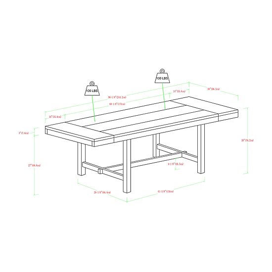 Distressed Dark Oak WoodKitchen Dining Table