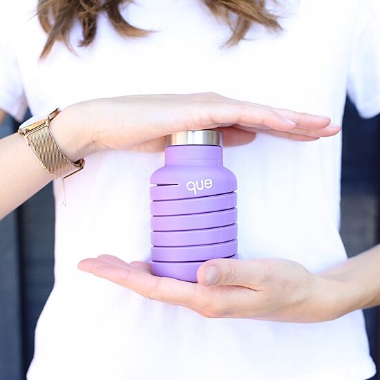 Que Collapsible Bpa Free Dishwasher Safe 20 Oz. Water Bottle