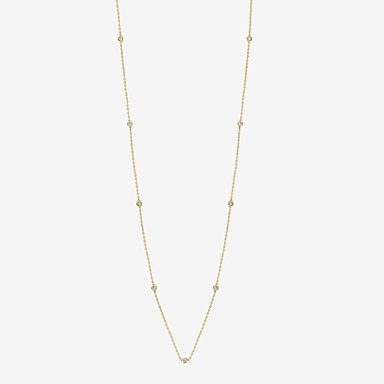 Effy Final Call Womens 1/4 CT. T.W. Natural White Diamond 14K Gold Over Silver 18 Inch Pendant Necklace