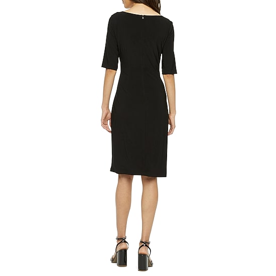 Jessica Howard Womens Boat Neck Short Sleeve Sheath Dress