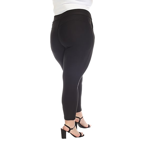 White Mark Womens Plus Ankle Mid Rise Pull-On Pant