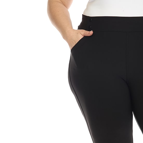 White Mark Womens Plus Ankle Mid Rise Pull-On Pant
