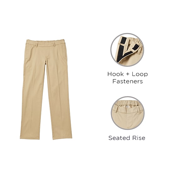 St. John's Bay Universal Wrinkle Free Easy Care Seated Mens Adaptive Easy-on + Easy-off Seated Wear Classic Fit Flat Front Pant