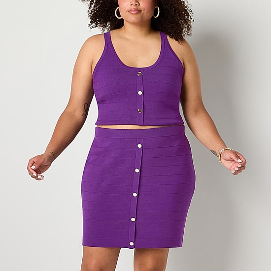 Bold Elements Womens Plus Pencil Skirt