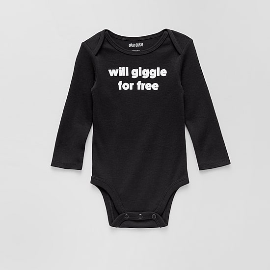 Okie Dokie Baby Unisex Round Neck Long Sleeve Rib Bodysuit
