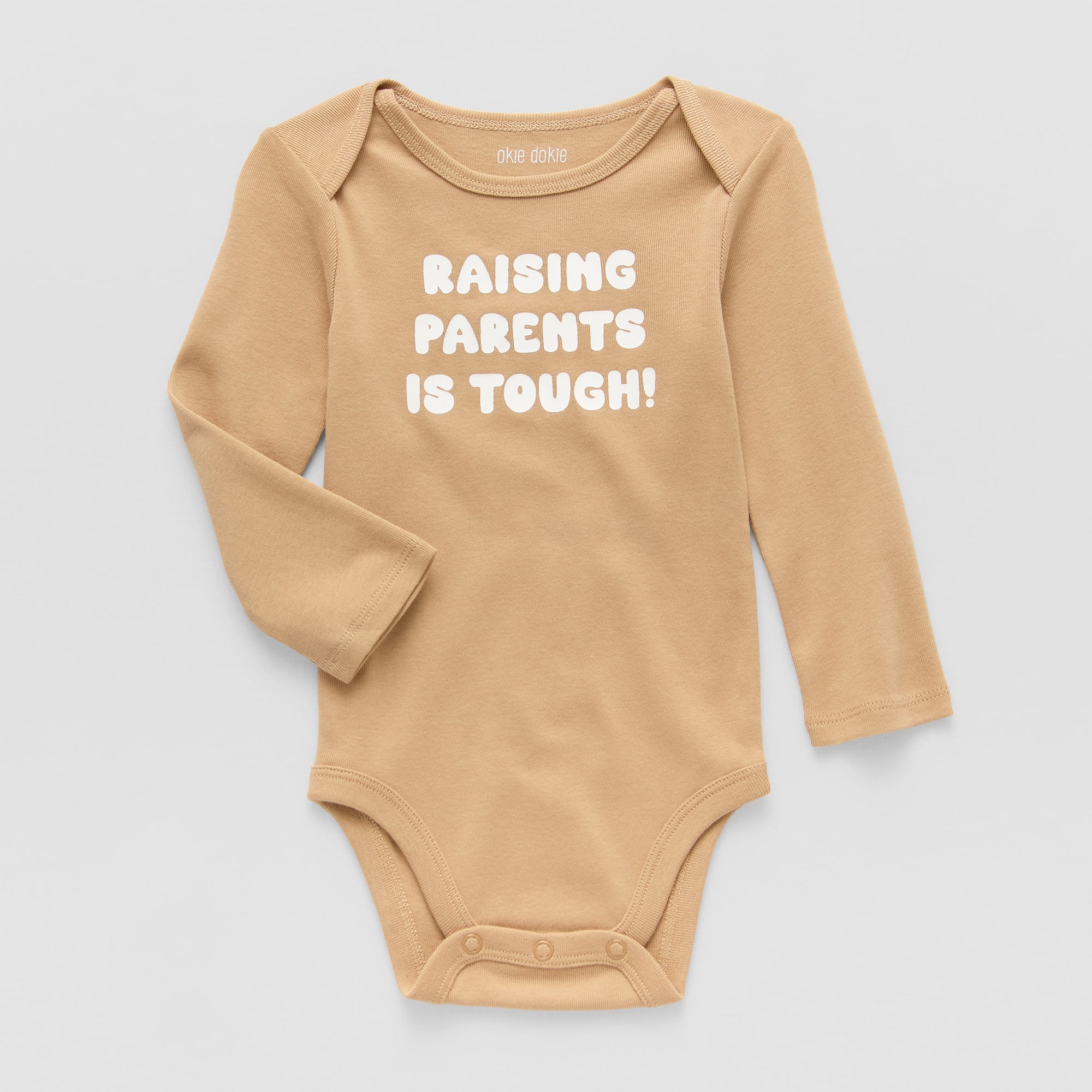 Okie Dokie Baby Unisex Round Neck Long Sleeve Rib Bodysuit