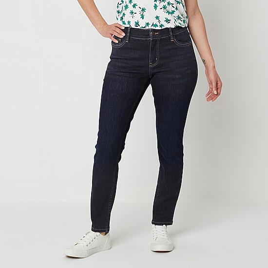 Liz Claiborne Tall Womens Sara Mid Rise Slim Fit, Skinny Leg Jean