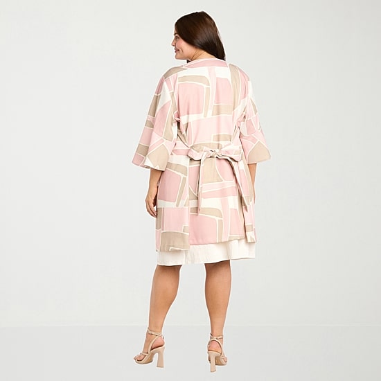 R & M Richards Womens Plus Jacket Dress With Removable Necklace