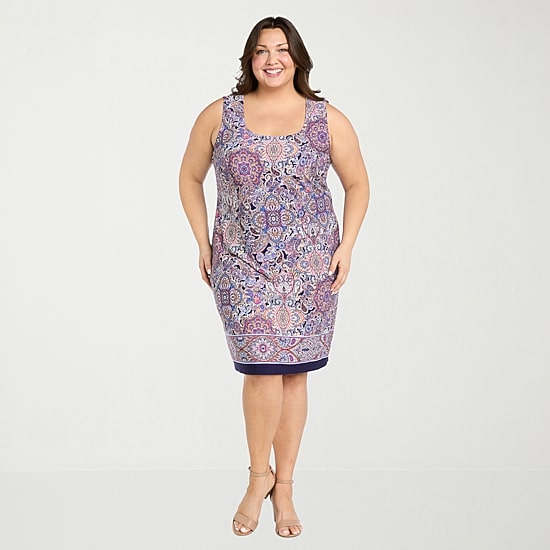 R & M Richards Womens Plus Paisley Jacket Dress