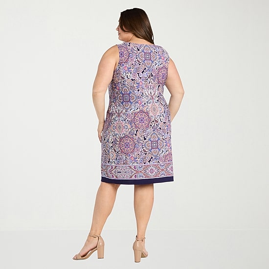 R & M Richards Womens Plus Paisley Jacket Dress