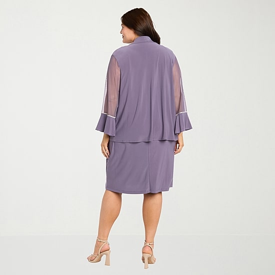 R & M Richards Womens Plus Jacket Dress