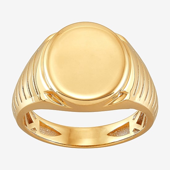 Womens 10K Gold Oval Signet Ring