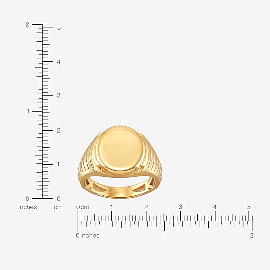 Womens 10K Gold Oval Signet Ring
