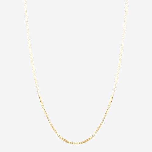Womens 14K Gold 16 Inch Box Chain Necklace, One Size, Yellow
