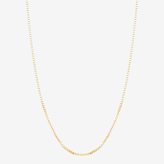 Womens 14K Gold 16 Inch Box Chain Necklace