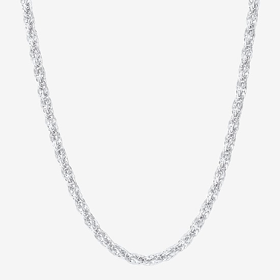 Womens 10K Gold 18 Inch Rope Chain Necklace