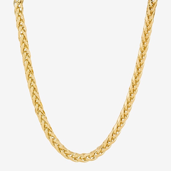 Womens 10K Gold 20 Inch Wheat Chain Necklace