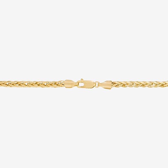 Womens 10K Gold 24 Inch Wheat Chain Necklace