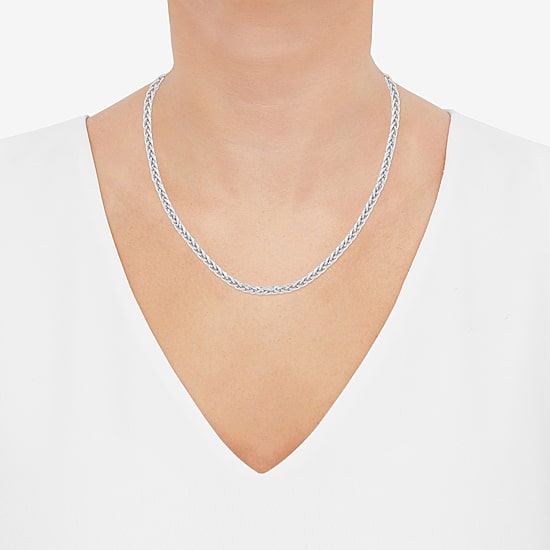 Womens 10K Gold 18 Inch Wheat Chain Necklace