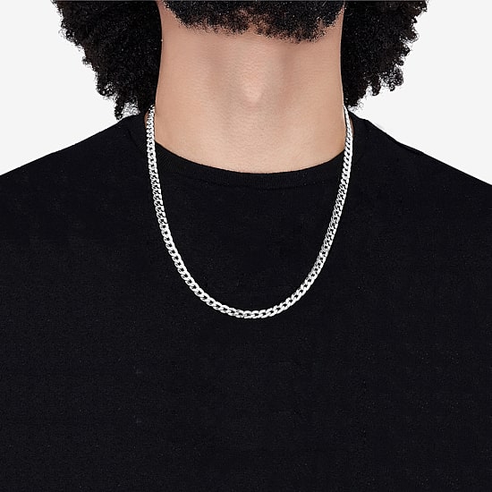 Womens 10K Gold 24 Inch Curb Chain Necklace