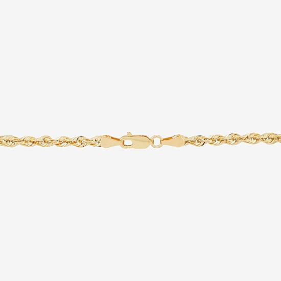Womens 10K Gold 18 Inch Rope Chain Necklace