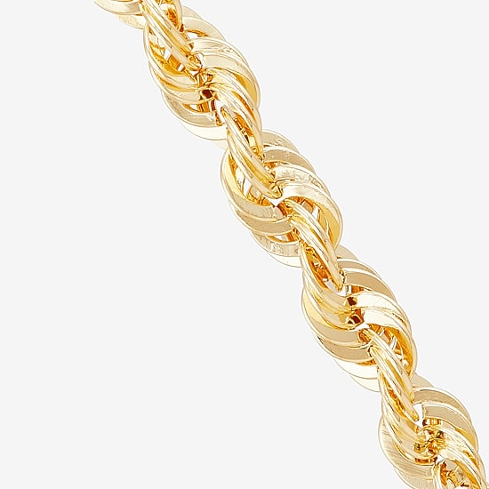 Womens 10K Gold 18 Inch Rope Chain Necklace