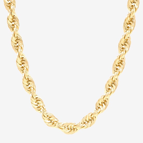 Womens 14K Gold 22 Inch Rope Chain Necklace