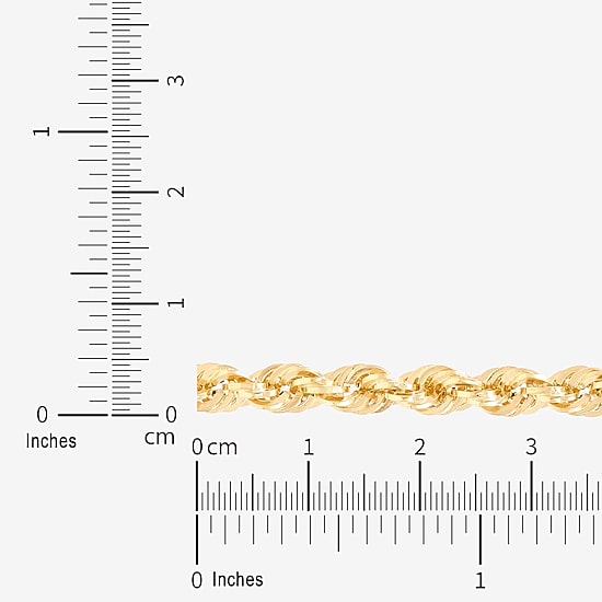 Womens 14K Gold 22 Inch Rope Chain Necklace