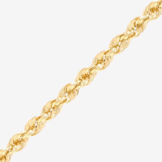 Womens 14K Gold 22 Inch Rope Chain Necklace