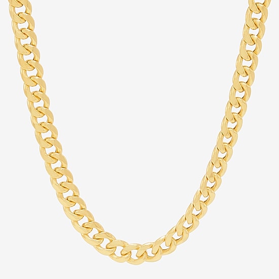 Womens 14K Gold 20 Inch Cuban Chain Necklace