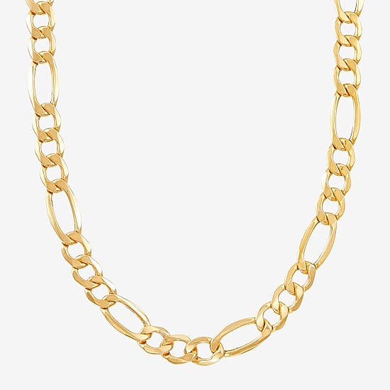 Womens 10K Gold 24 Inch Figaro Chain Necklace