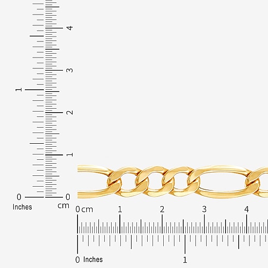 Womens 10K Gold 24 Inch Figaro Chain Necklace