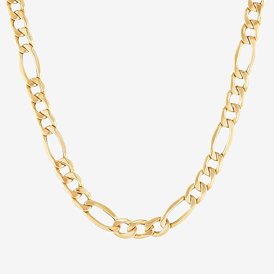 Womens 10K Gold 22 Inch Figaro Chain Necklace