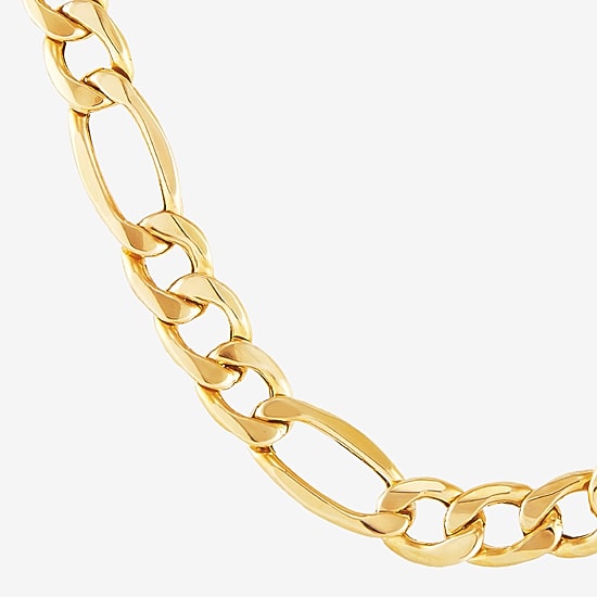 Womens 10K Gold 22 Inch Figaro Chain Necklace
