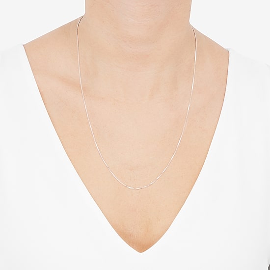 Womens 14K Gold 22 Inch Box Chain Necklace