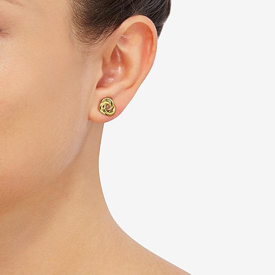 14K Gold 10.2mm Knot Stud Earrings