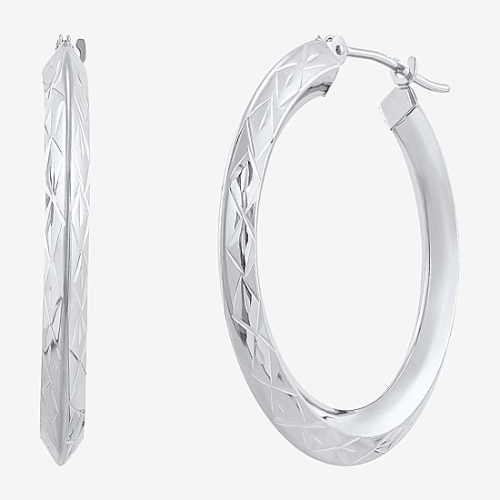 Womens 14K Gold 30mm Hoop Earrings