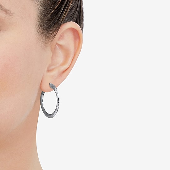Womens 14K Gold 30mm Hoop Earrings