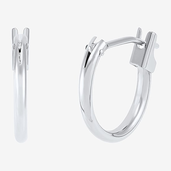 Womens 14K Gold 12mm Hoop Earrings