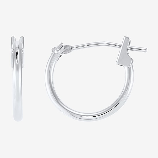 Womens 14K Gold 12mm Hoop Earrings