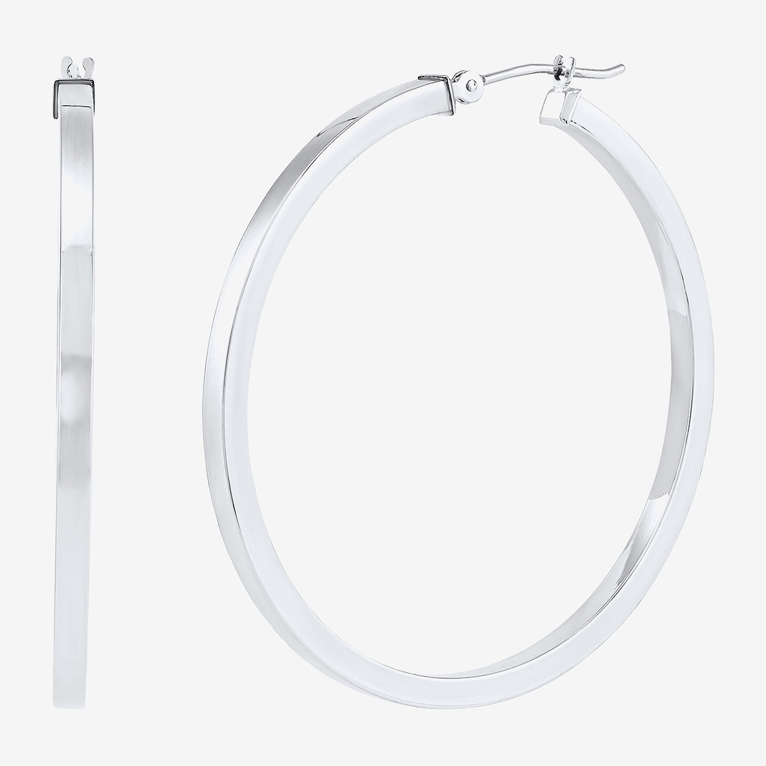 Womens 14K Gold 40mm Hoop Earrings