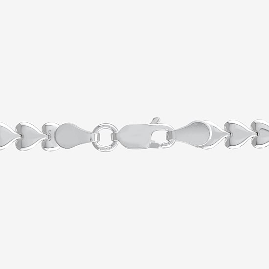 Made in Italy Womens Sterling Silver 9 Inch Stampato Chain Bracelet