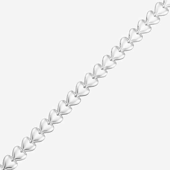 Made in Italy Womens Sterling Silver 9 Inch Stampato Chain Bracelet