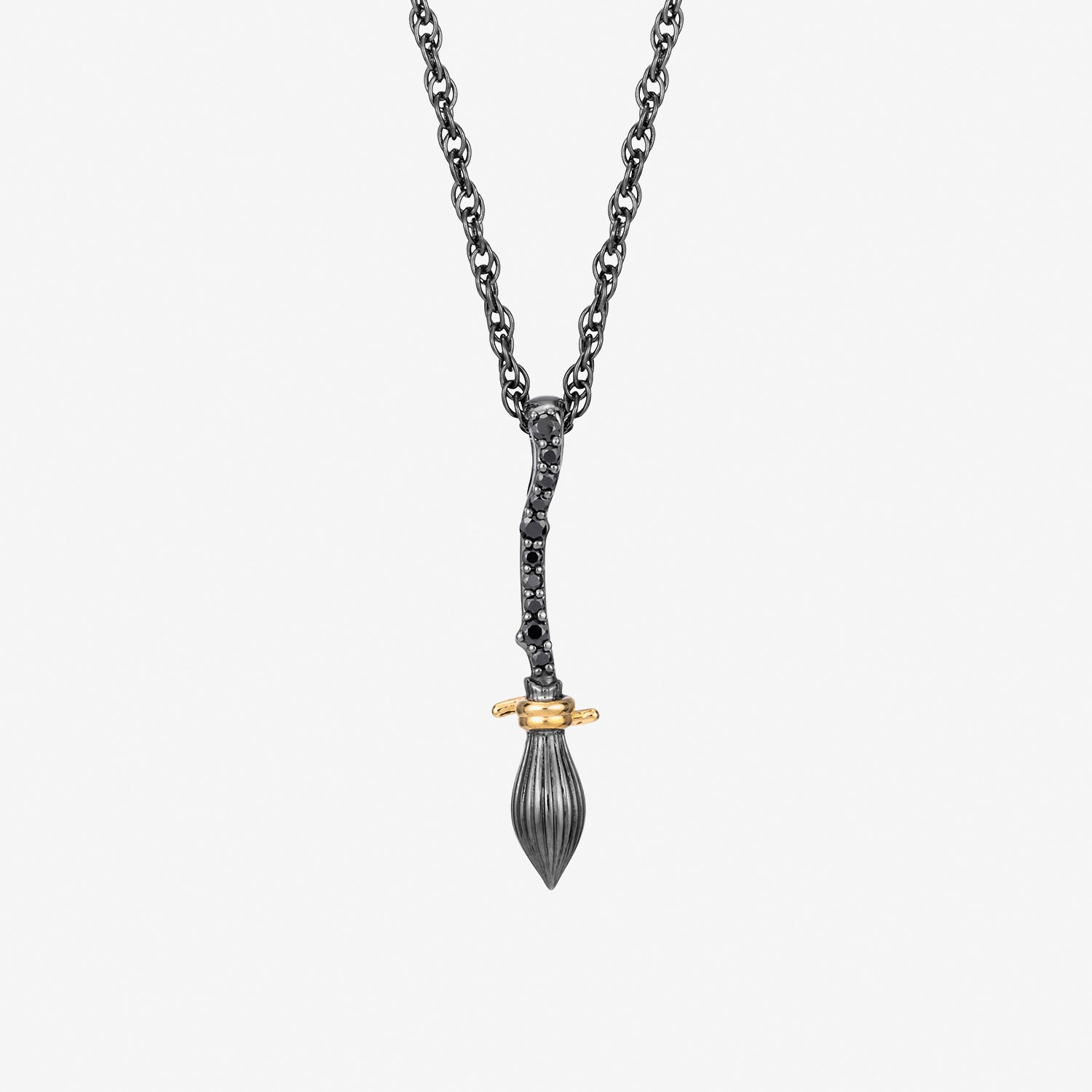 Harry Potter Womens Diamond Accent Lab Grown Black Diamond 14K Gold Over Silver 16 Inch Pendant Necklace