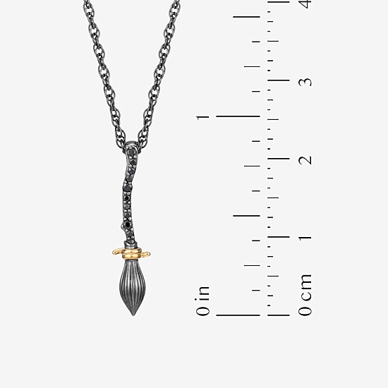 Harry Potter Womens Diamond Accent Lab Grown Black Diamond 14K Gold Over Silver 16 Inch Pendant Necklace