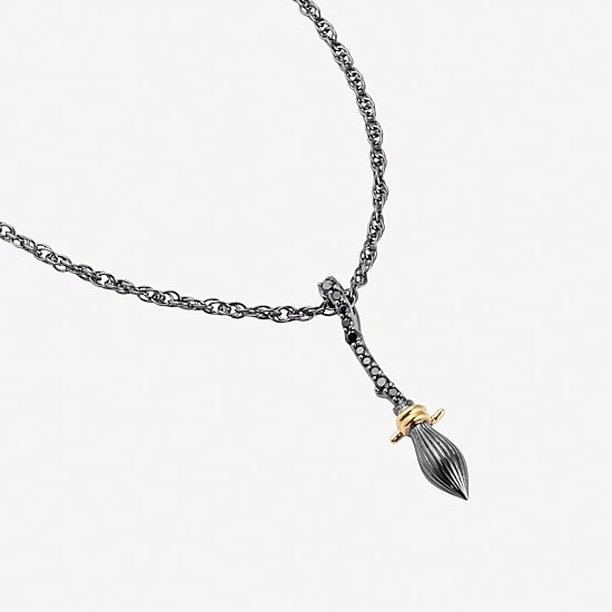 Harry Potter Womens Diamond Accent Lab Grown Black Diamond 14K Gold Over Silver 16 Inch Pendant Necklace