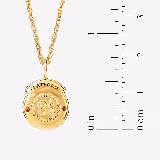 Harry Potter Womens Genuine Red Garnet 14K Gold Over Silver 18 Inch Pendant Necklace