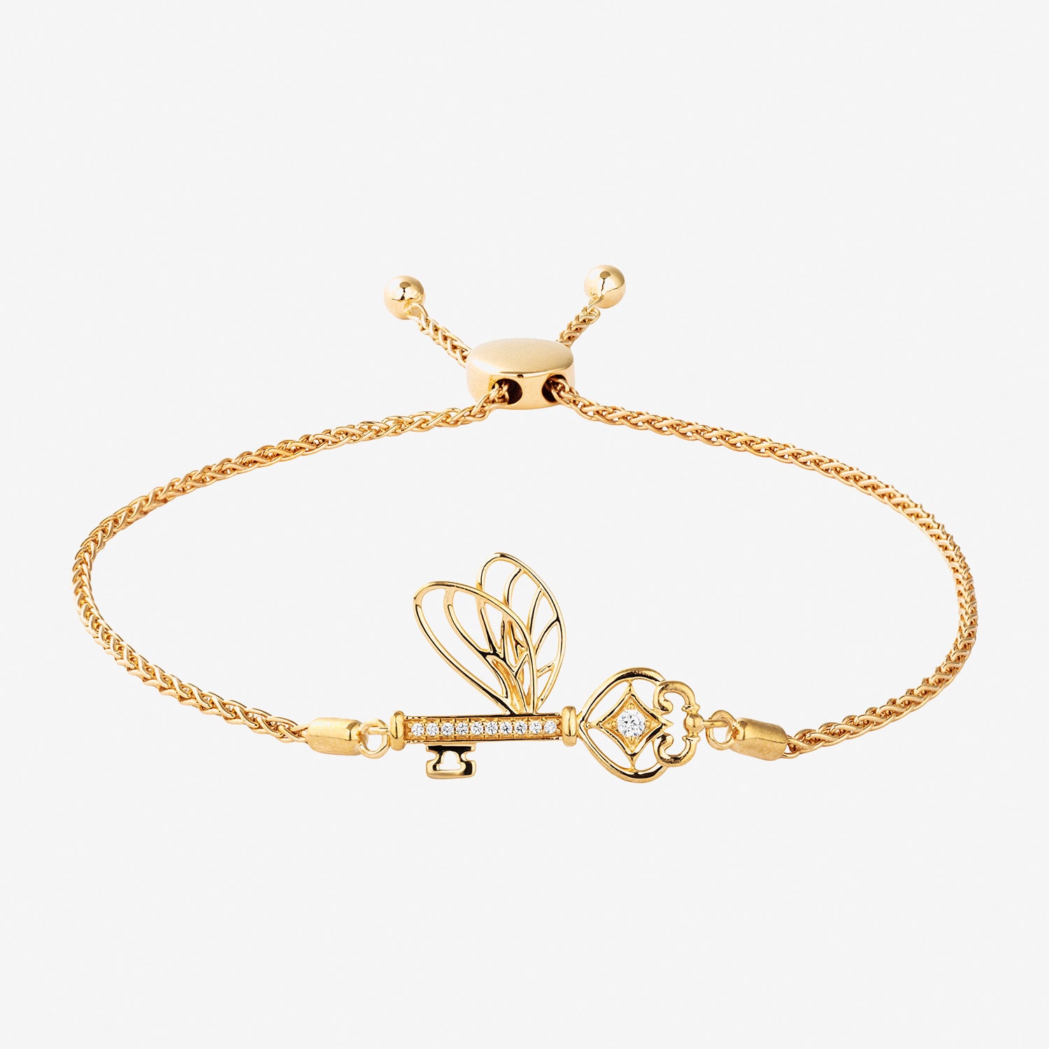 Harry Potter (F / Si2) Womens Diamond Accent Lab Grown White Diamond 14K Gold Over Silver Bolo Bracelet